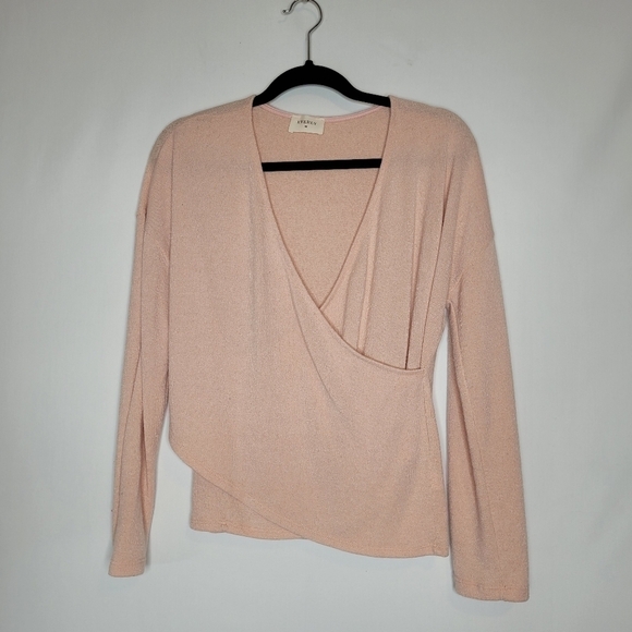 Everly Pink Crossover Long Sleeve Top - Picture 8 of 11
